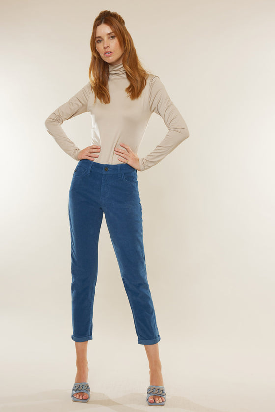 Leah High Rise Mom Fit Corduroy Pants - Official Kancan USA
