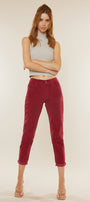 Leah High Rise Mom Fit Corduroy Pants - Official Kancan USA