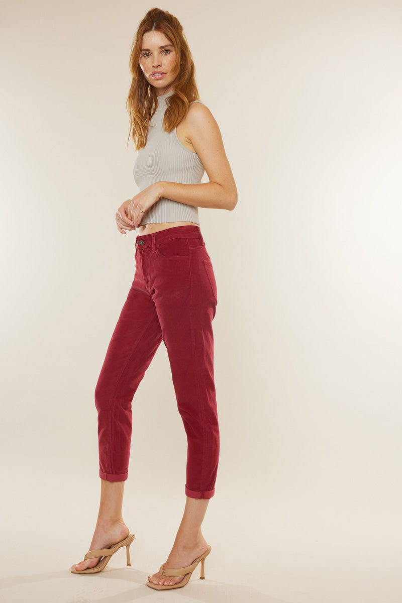 Leah High Rise Corduroy Mom Jeans – Official Kancan USA