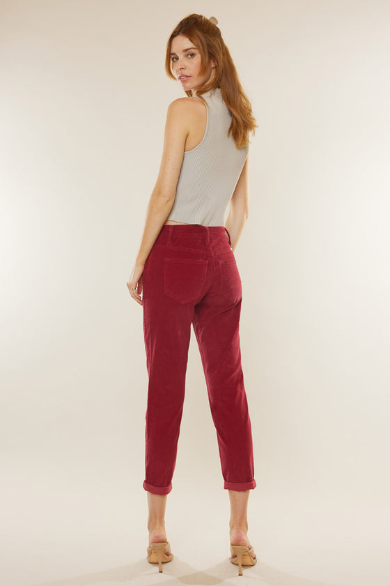 Leah High Rise Mom Fit Corduroy Pants - Official Kancan USA