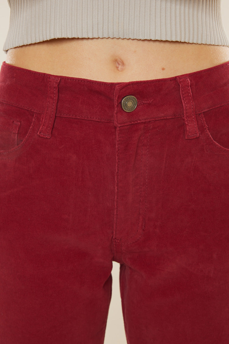 Leah High Rise Mom Fit Corduroy Pants - Official Kancan USA
