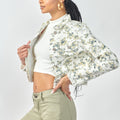 Paisley Floral Print Cropped Trucker Jacket - Official Kancan USA
