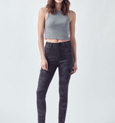 Clementine High Rise Coated Super Skinny Jeans - Official Kancan USA
