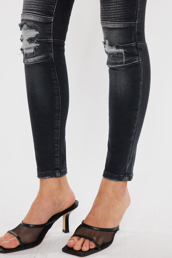 Peyton Mid Rise Moto Super Skinny Jeans - Official Kancan USA