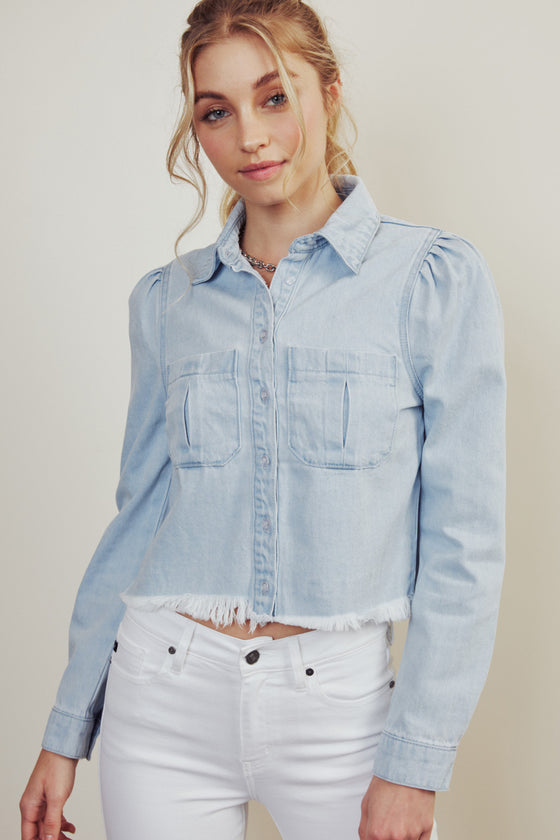 Madeline Cropped Button Down Shirt - Official Kancan USA