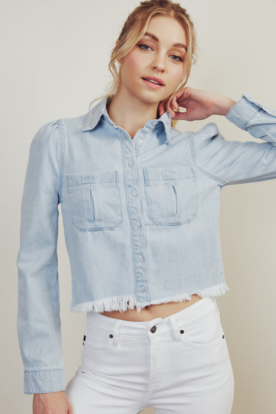 Madeline Cropped Button Down Shirt - Official Kancan USA