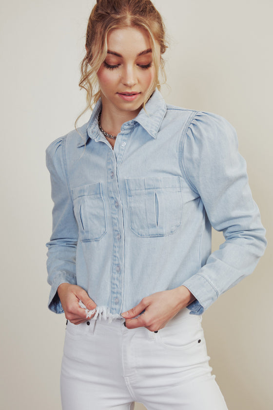 Madeline Cropped Button Down Shirt - Official Kancan USA