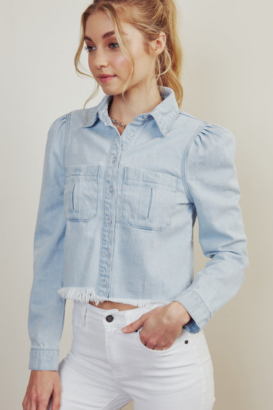 Madeline Cropped Button Down Shirt - Official Kancan USA