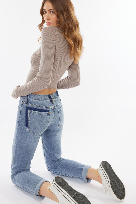 Lindsey Mid Rise Slim Boyfriend Jeans - Official Kancan USA