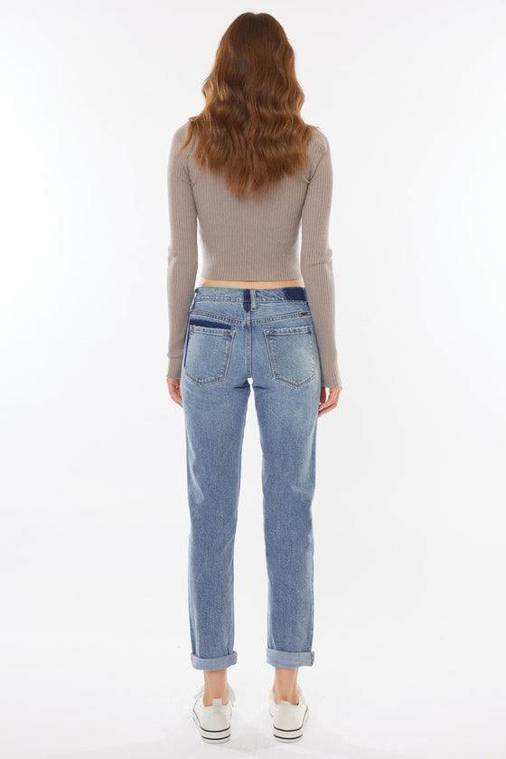 Lindsey Mid Rise Slim Boyfriend Jeans - Official Kancan USA