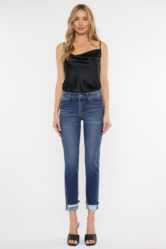 Cane Mid Rise Slim Straight Leg Jeans - Official Kancan USA