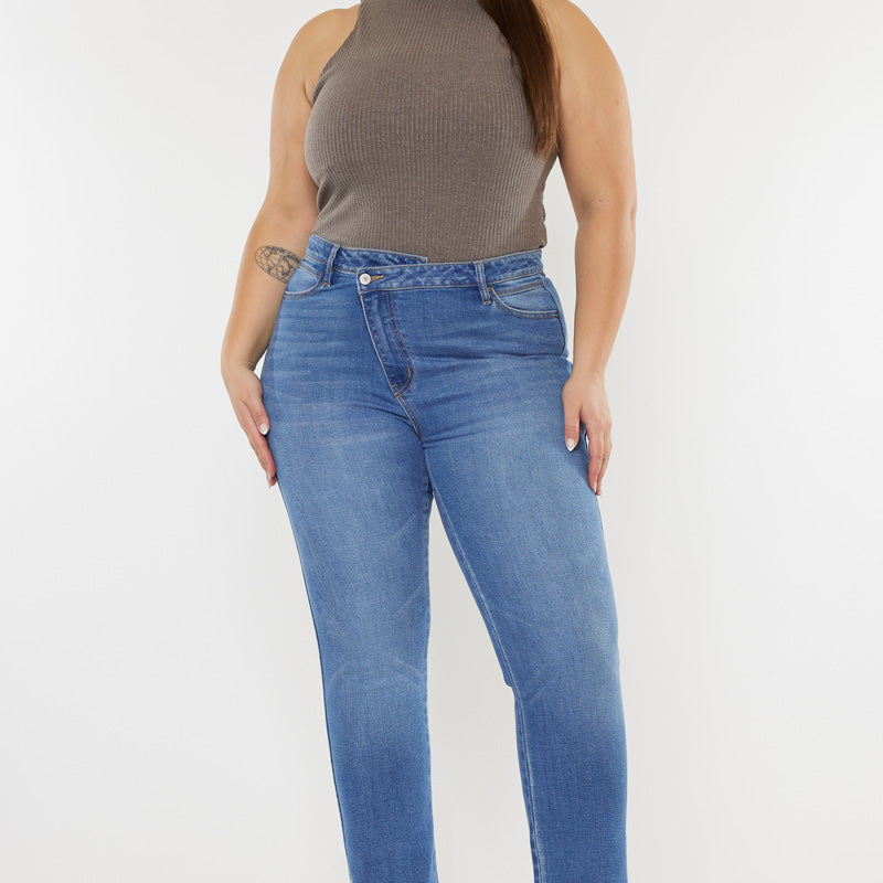 Lory High Rise Slim Straight Jeans (Plus Size) - Official Kancan USA