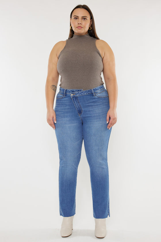 Lory High Rise Slim Straight Jeans (Plus Size) - Official Kancan USA