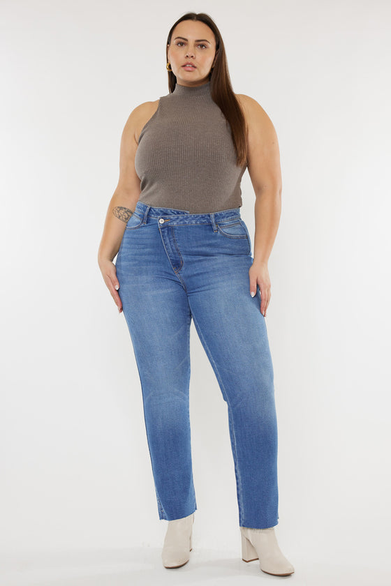 Lory High Rise Slim Straight Jeans (Plus Size) - Official Kancan USA