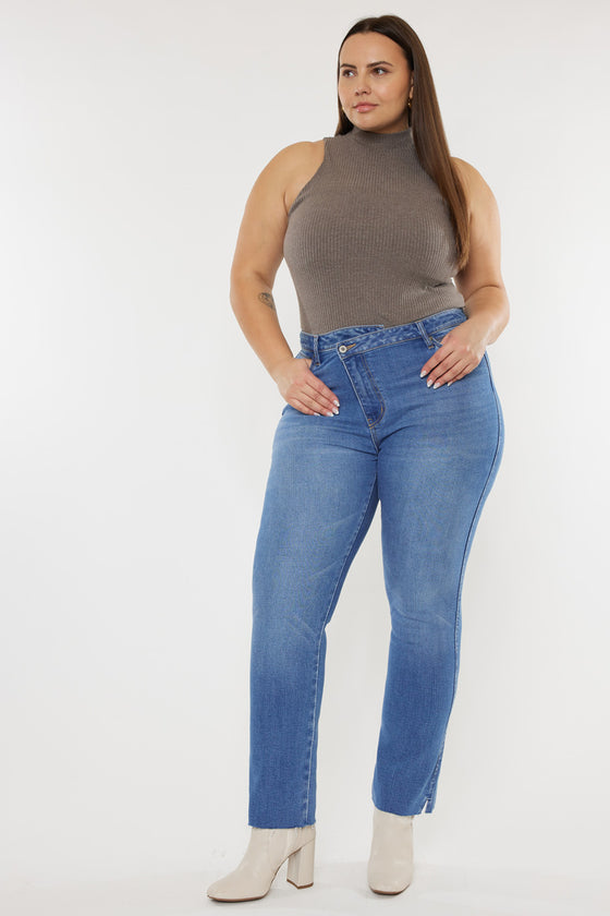 Lory High Rise Slim Straight Jeans (Plus Size) - Official Kancan USA