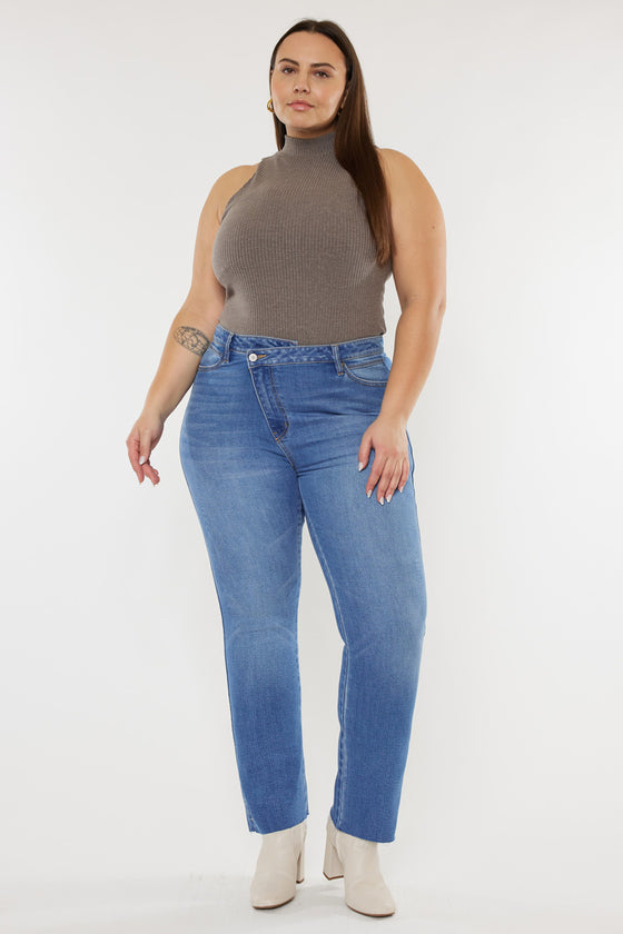 Lory High Rise Slim Straight Jeans (Plus Size) - Official Kancan USA