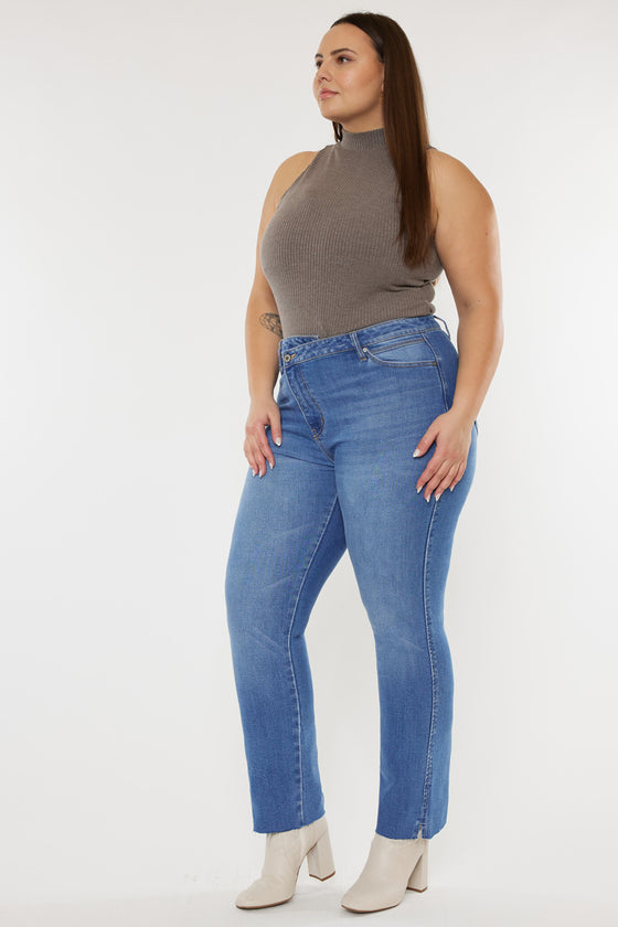 Lory High Rise Slim Straight Jeans (Plus Size) - Official Kancan USA