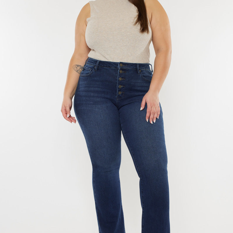 Yvette High Rise Flare Jeans - Plus - Official Kancan USA