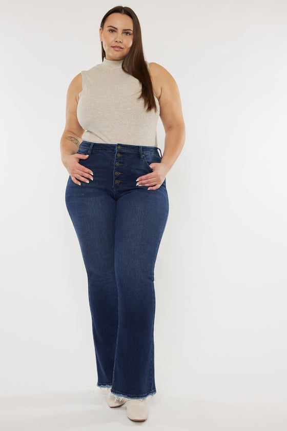 Yvette High Rise Flare Jeans - Plus - Official Kancan USA