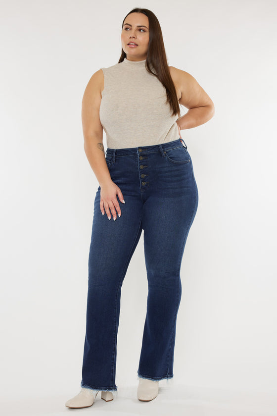 Yvette High Rise Flare Jeans - Plus - Official Kancan USA