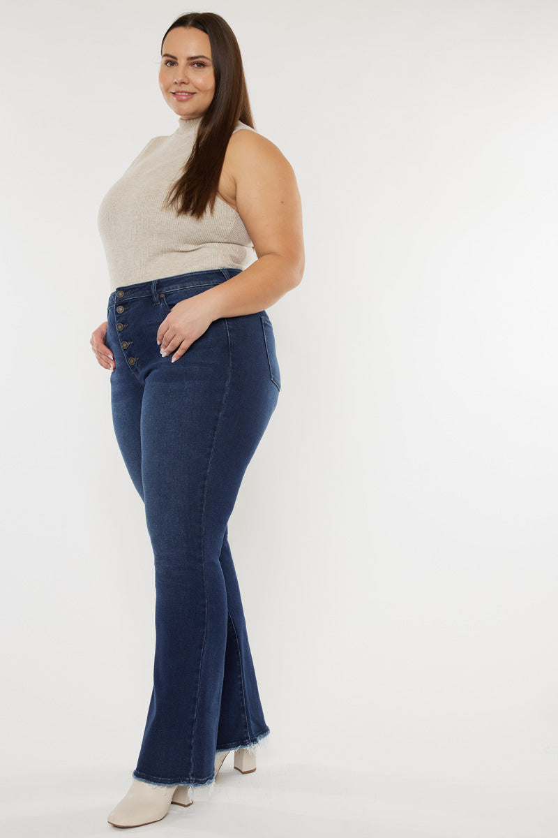 Yvette High Rise Flare Jeans - Plus - Official Kancan USA