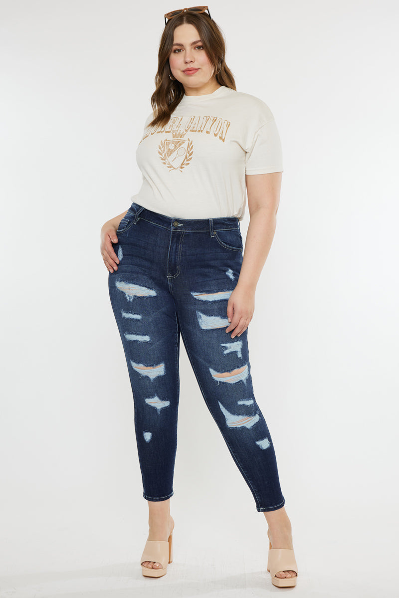 Tanya High Rise Super Skinny Jeans (Plus Size) - Official Kancan USA