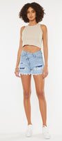 Leandra High Rise Crossover Shorts - Official Kancan USA
