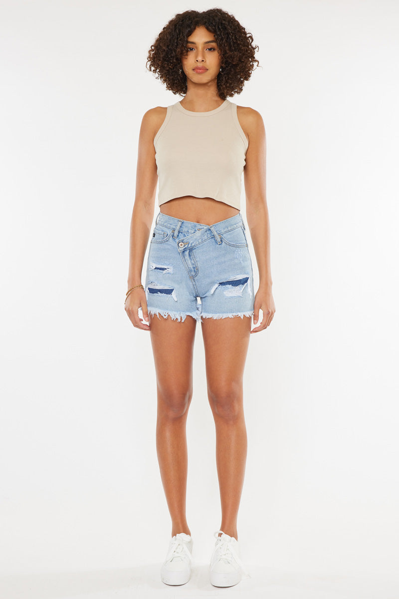 Leandra High Rise Crossover Shorts - Official Kancan USA