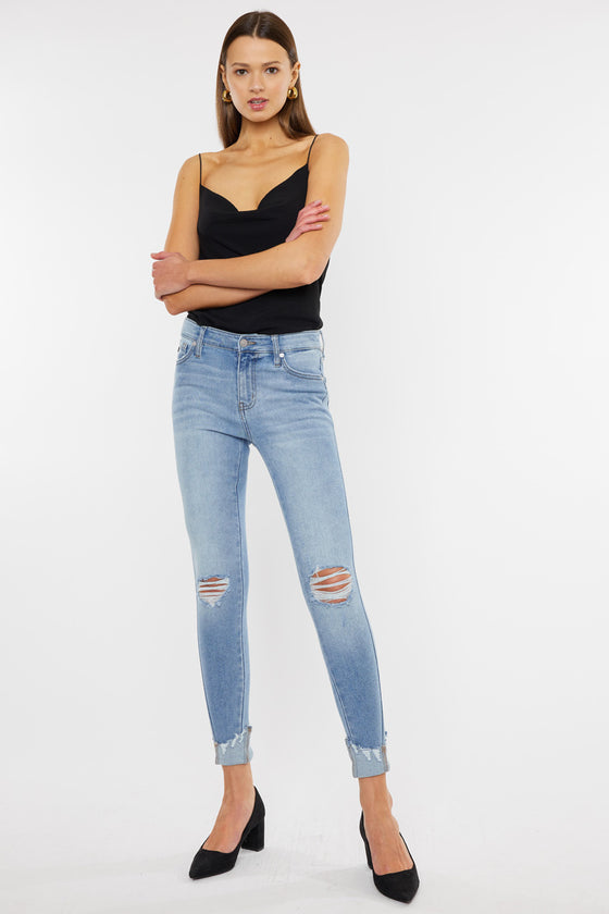 Fleur Mid Rise Ankle Skinny Jeans - Official Kancan USA