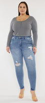Ivory High Rise Super Skinny Jeans (Plus Size) - Official Kancan USA