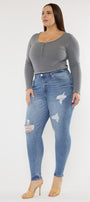 Ivory High Rise Super Skinny Jeans (Plus Size) - Official Kancan USA
