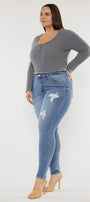 Ivory High Rise Super Skinny Jeans (Plus Size) - Official Kancan USA
