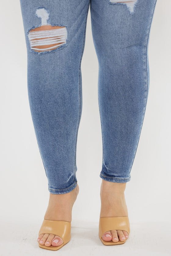 Ivory High Rise Super Skinny Jeans (Plus Size) - Official Kancan USA