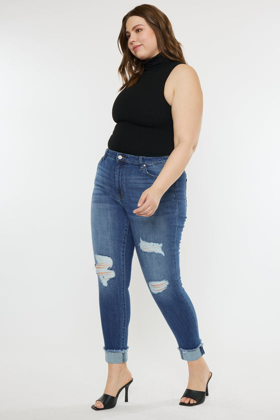Stevie Mid Rise Ankle Skinny Jeans (Plus Size) - Official Kancan USA