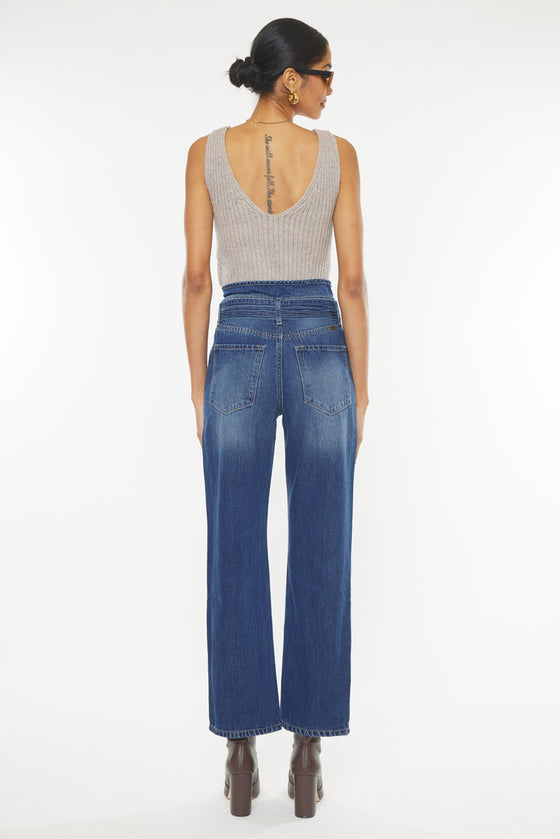 Kaas Ultra High Rise Belted Paperbag Straight Leg Jeans - Official Kancan USA