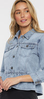 Marilou Peplum Denim Jacket - Official Kancan USA