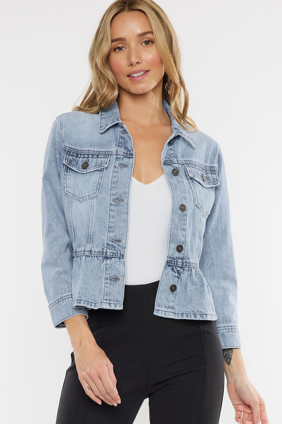 Marilou Peplum Denim Jacket - Official Kancan USA