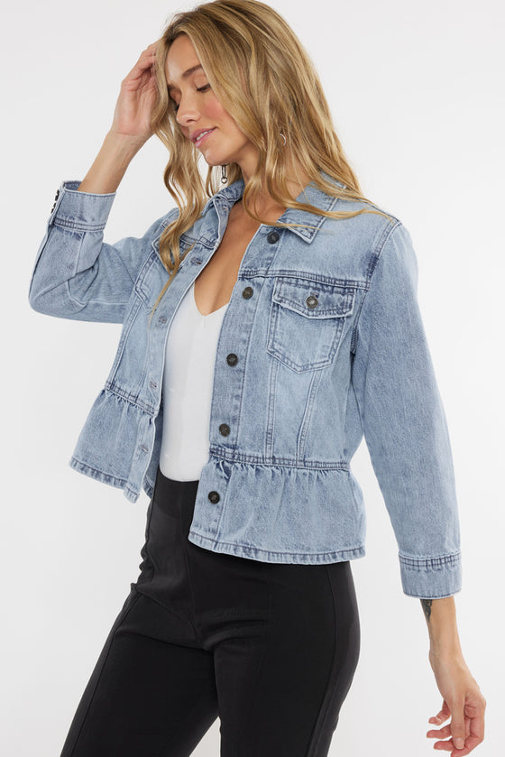 Marilou Peplum Denim Jacket - Official Kancan USA