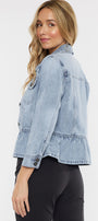 Marilou Peplum Denim Jacket - Official Kancan USA