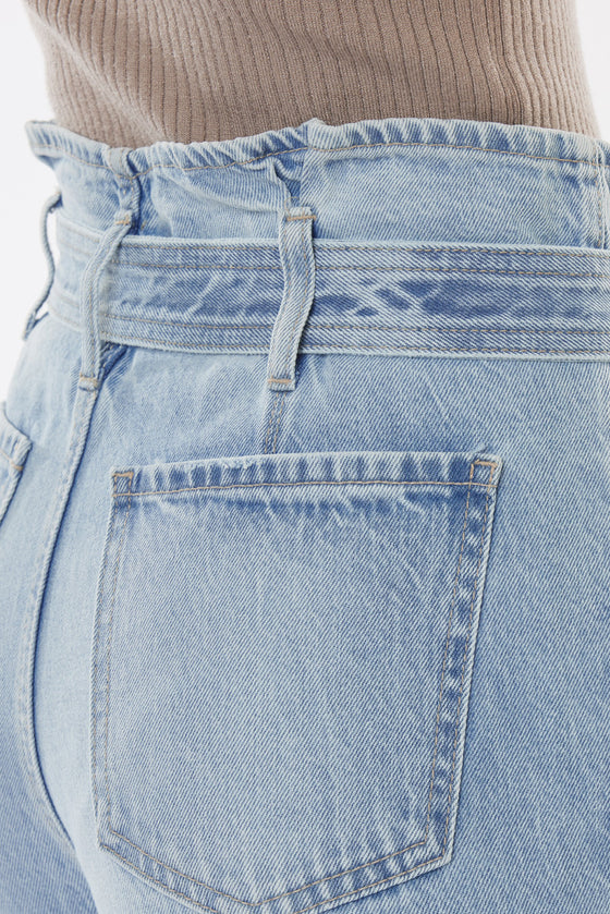 Ilena Ultra High Rise Belted Paperbag Mom Jeans - Official Kancan USA