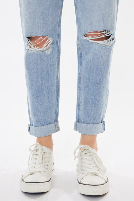 Ilena Ultra High Rise Belted Paperbag Mom Jeans - Official Kancan USA