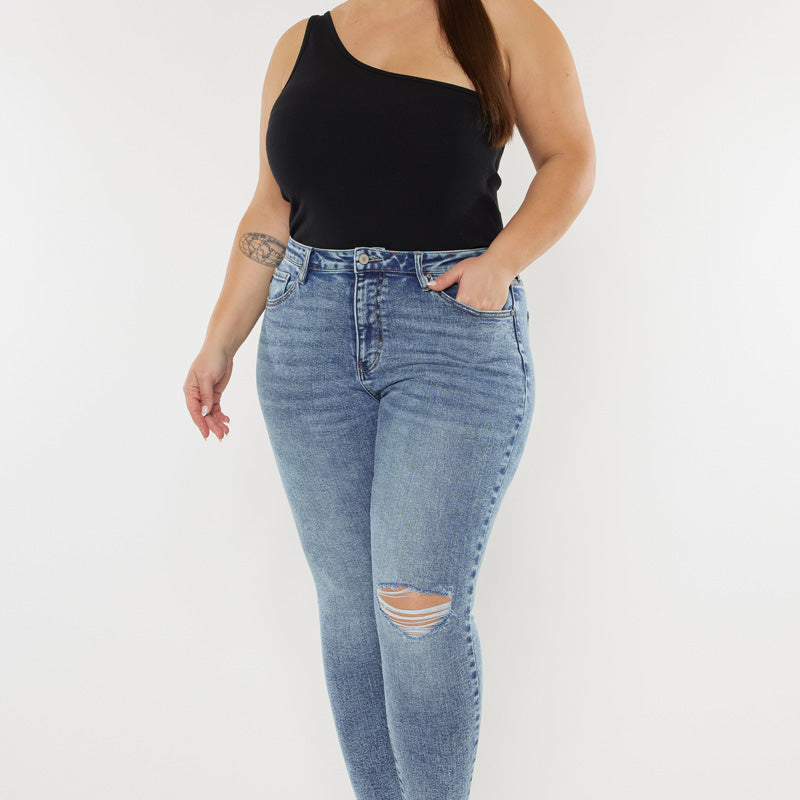 Bellita High Rise Ankle Skinny Jeans (Plus Size) - Official Kancan USA