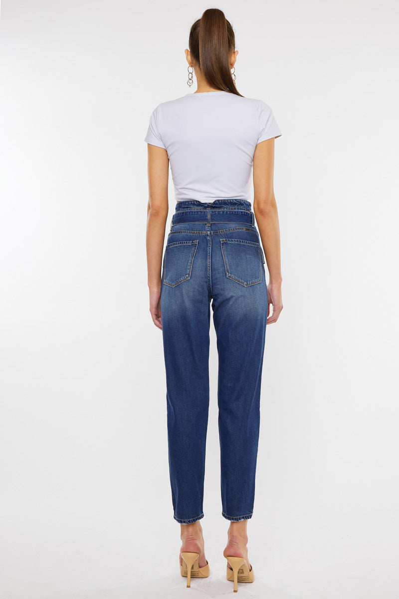 Blossom Ultra High Rise Belted Mom Jeans - Official Kancan USA