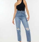 Blossom Ultra High Rise Belted Mom Jeans - Official Kancan USA