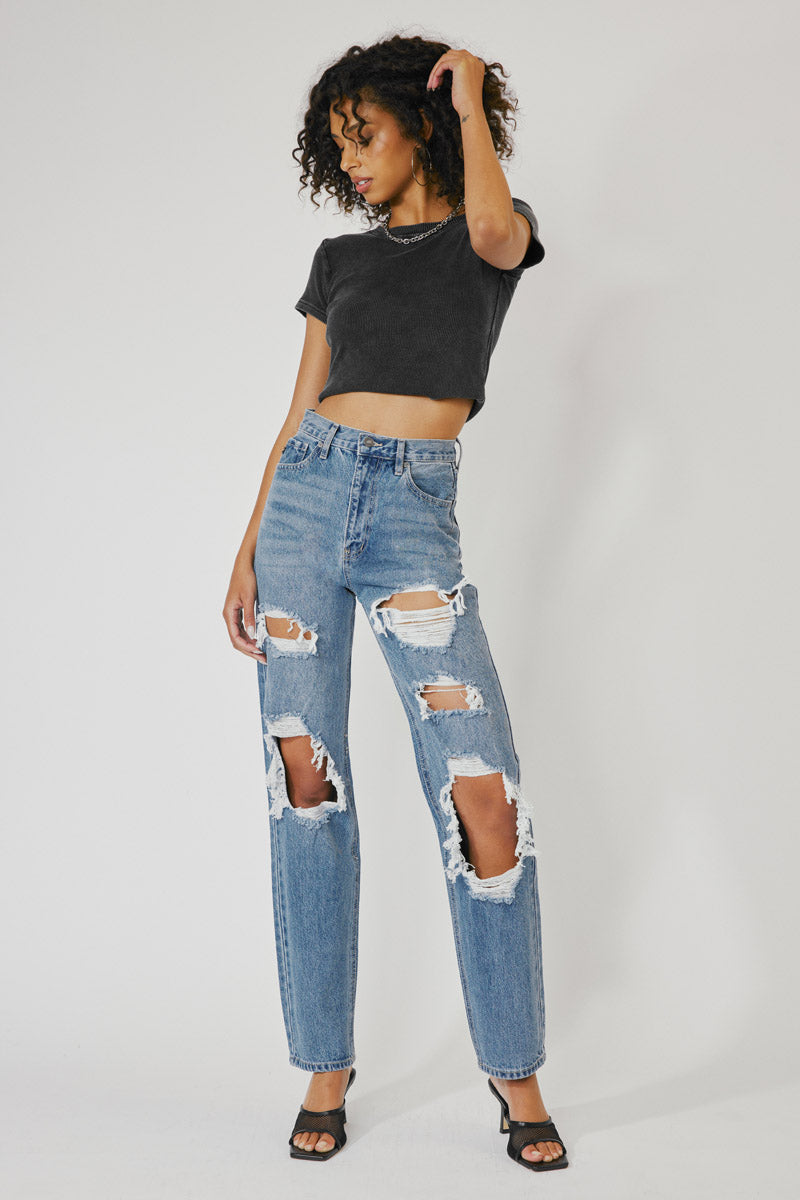 Kyla Ultra High Rise 90's Baggy Jeans - Official Kancan USA