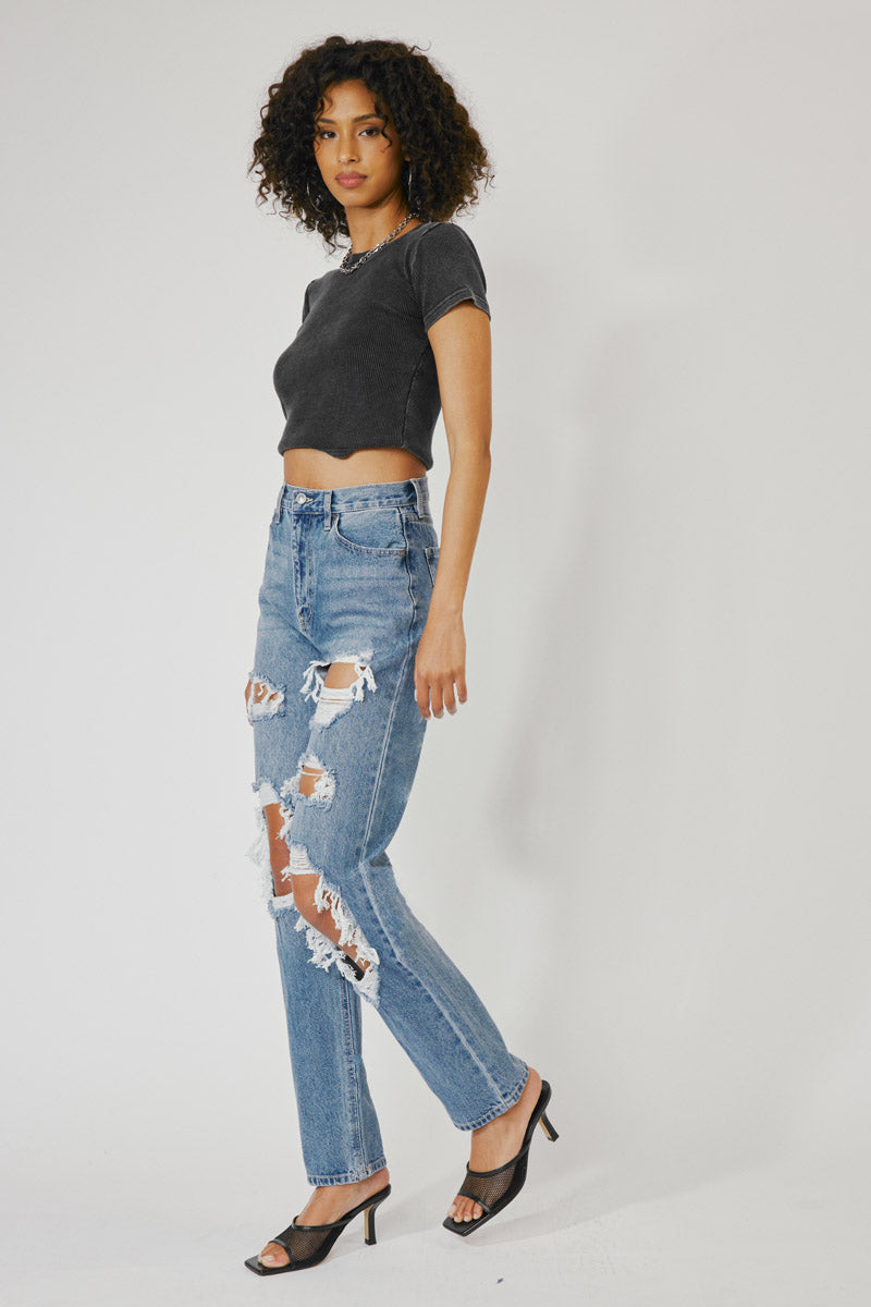 Kyla Ultra High Rise 90's Baggy Jeans – Kancan USA