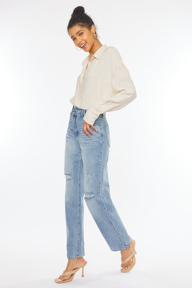 Wanda Ultra High Rise 90's Straight Leg Jeans - Official Kancan USA