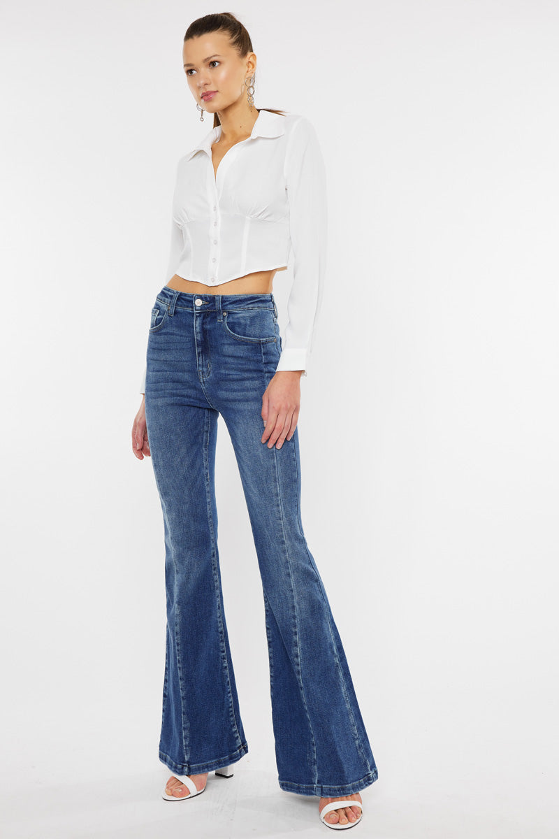 Amayah High Rise Super Flare Jeans – Kancan USA