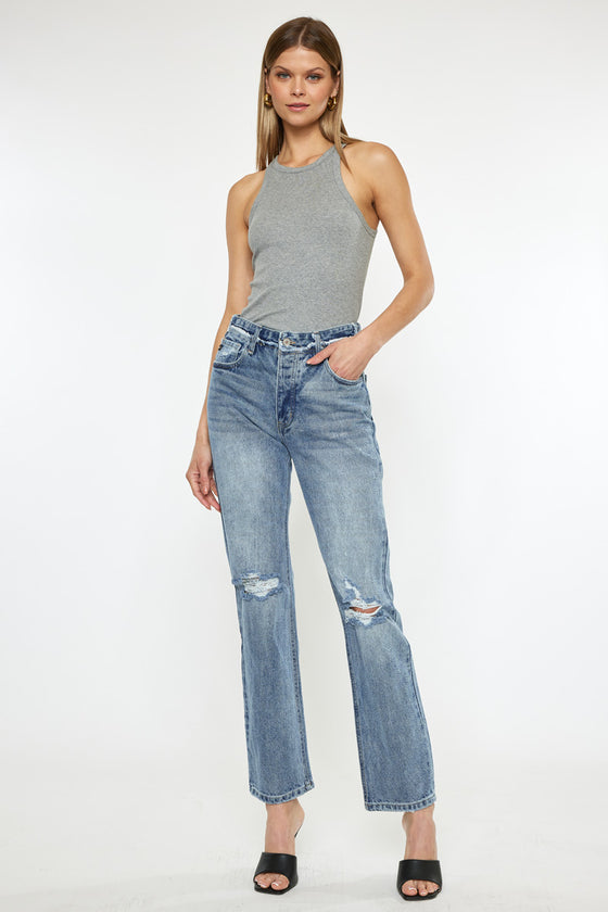 Laila High Rise 90's Straight Leg Jeans - Official Kancan USA
