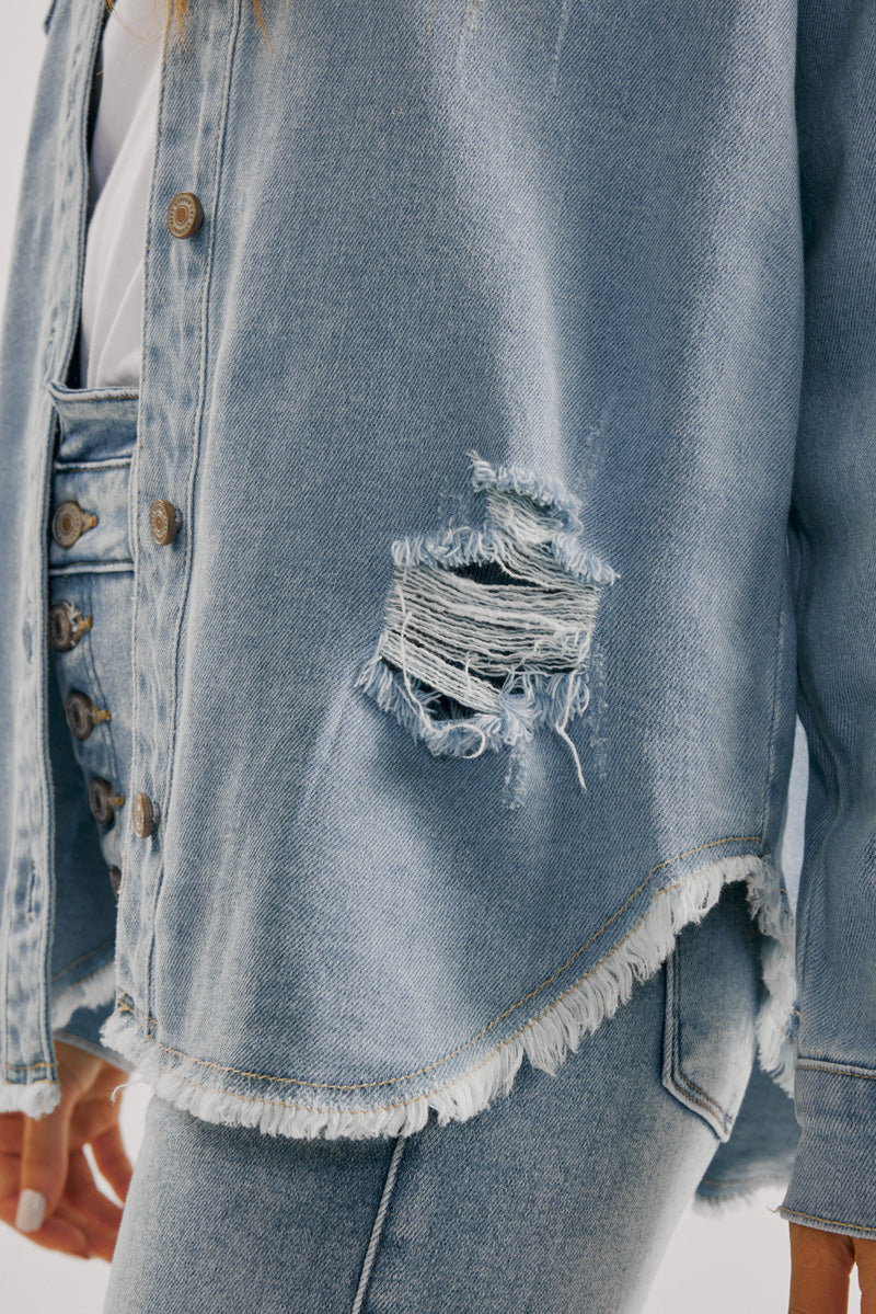 Criminal Damage Distressed Denim Jacket in Blue for Men  Lyst
